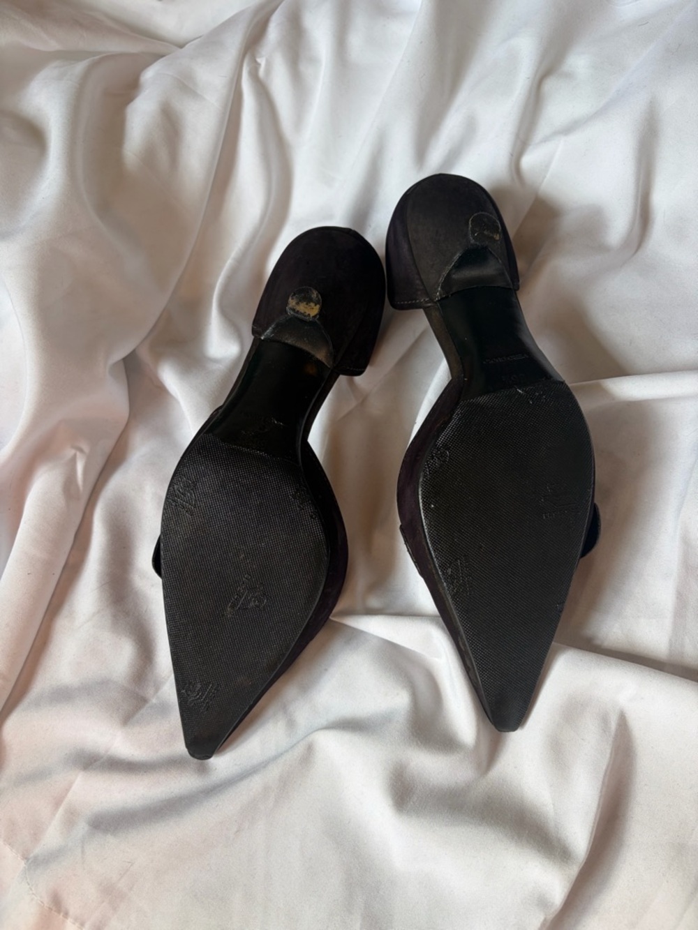 Prada Dark Brown Pointed Buckle D'Orsay Heels - Picture 3 of 5